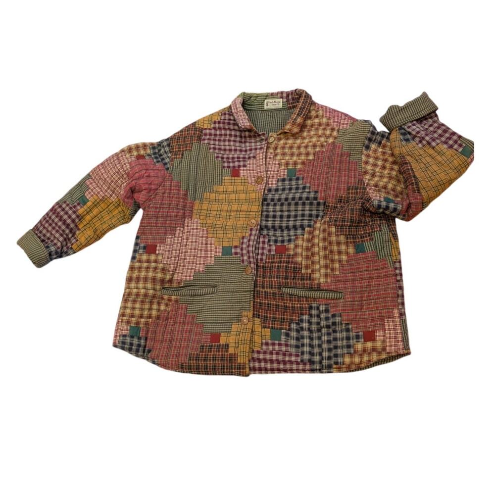 Patch Magic Quilted Cotton Jacket  Quilted, Reversible Size Large
